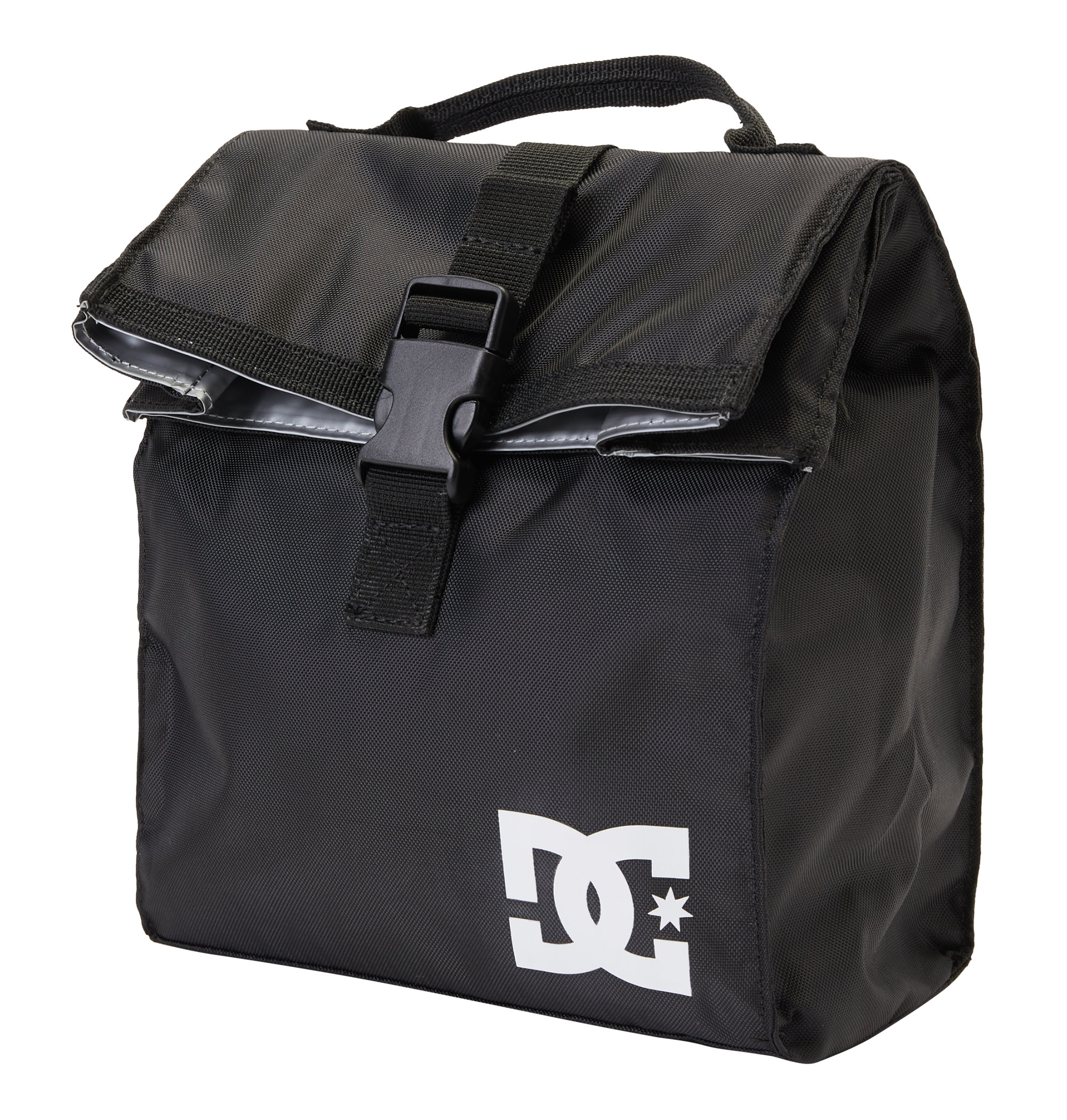 ＜DC Shoe＞ LUNCH BREAK BAG ミニマムなデザインにロゴマークがさりげなく光るスクエアタイプのランチバッグ